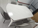 尊木华馨餐桌 可伸缩岩板餐桌家用餐桌椅组合简约小户型实木餐桌吃饭桌子 白+白框12mm亮光雪山白-小菠萝椅 1.5米 一桌八椅【升级四轨道】 实拍图