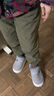 冬季大码加厚加绒裤子女高腰系带休闲裤女装宽松显瘦束脚哈伦裤子 卡其色加绒 L建议100-115斤 实拍图