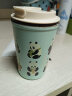 CUP MYSTERY熊猫保温杯陶瓷覆层内胆咖啡杯桌面卡通创意保温保冷办公车载水杯 绿色 实拍图