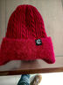奈绽中老年人帽子女男冬季护耳防风加绒保暖奶奶老太太妈妈毛线帽礼物 酒红色【帽子+围脖】 实拍图