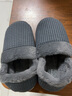 秋冬天穿的特大号男士拖鞋带后跟棉拖鞋包跟女保暖厚底新款毛毛鞋棉鞋外穿加绒 灰色-L包根 41-42 42-43适合穿 实拍图