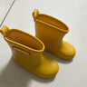 大树爷爷儿童雨鞋加绒内胆防滑日韩幼儿园小学宝宝玩防水胶鞋套男女童雨靴 娇黄色 15 （适合脚长14cm左右） 实拍图