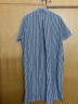 无印良品（MUJI）女式 棉桑蚕丝 短袖连衣裙 裙子 衬衫裙 polo连衣裙 BC05CC3S 黑色条纹 L-XL（170/92A） 实拍图