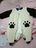 宜爽儿新生婴儿衣服秋冬季装连体衣宝宝加厚套装棉衣外出抱衣冬装0一3月 杏色熊猫 66cm 实拍图