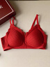 猫人（MiiOW）红色本命年马年内衣女生新娘结婚蕾丝小胸聚拢显大胸罩无钢圈文胸 实拍图