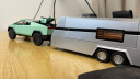 中精质造大号特斯拉皮卡车模房车玩具车合金可拆卸男孩玩具仿真小汽车模型 特斯拉皮卡+房车+沙滩摩托【绿】 实拍图