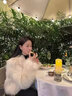 马迪安2023时尚新款秋冬皮草外套女仿狐狸毛短款洋气毛毛外套小香风大衣 奶茶杏色 L 【适合110-125斤】 实拍图