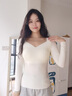 多情猫保暖内衣女蓄热锁温面膜肌底衣无痕美肤带胸垫隐形秋衣内搭打底衫 白色 【90%人选择-百搭色】 L 【建议90-130斤】 实拍图