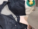 金淼源秋冬季双层长袖工作服男劳保服套装加厚工厂车间定制耐磨上衣工装 藏蓝拼灰套装【双层】 XL /175 实拍图