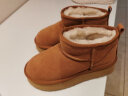 百丽厚底保暖雪地靴女商场同款加绒短靴A4H1DDD3 棕色 36 实拍图