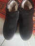 卡帝乐鳄鱼（CARTELO）冬季男士棉鞋真皮羊毛加绒保暖磨砂皮男鞋冬鞋防滑休闲高帮棉皮鞋 黑色/拉链 40 实拍图