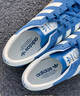 adidas「T头鞋」STADT经典时尚薄底运动板鞋男女阿迪达斯三叶草   蓝色/乳白色/纸板黄(女生买小半码)   36.5 实拍图