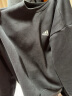 adidas情侣加绒休闲圆领套头长袖卫衣男女阿迪达斯官方轻运动 黑色/白 A/M 实拍图