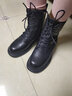 Vistline马丁靴女秋冬加绒保暖加厚短靴女时尚妈妈鞋增高显瘦牛皮舒适短靴 黑色加绒 36 实拍图