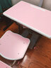 领坚儿童学习桌中小学生可升降书桌椅课桌写字桌小户型培训班家用套装 学校同款桌椅(4cm铁柱)+粉色 60CM*40CM*76CM 实拍图