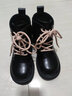 斯纳菲儿童马丁靴秋冬女童加绒马丁棉靴中大童时尚保暖舒适短靴黑/粉30 实拍图
