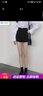 欧贝汐短裤女春夏春秋季新款高腰黑色显瘦百搭紧身弹力外穿a字阔腿热裤 黑色 S 实拍图