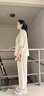 俞兆林妈妈夏装衬衫套装新中式中老年女装衬衣套装夏季国风气质春秋衣服 绿色上衣+米白裤子 2XL 建议105-120斤 实拍图