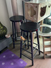 思臣岩板吧台桌椅简约现代家用客厅餐吧桌阳台隔断靠墙高脚桌椅组合 黑腿黑板+黑金岩板/一头半圆 套餐/桌长120宽40高100+2圆凳 实拍图
