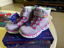 Skechers斯凯奇闪灯鞋童鞋儿童靴子女冬发光鞋保暖大童鞋302668L 实拍图