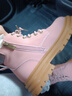 百丽童鞋秋冬靴子中大童马丁靴短靴男女童儿童英伦皮靴 粉色31码 实拍图