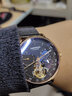 马克华菲（FAIRWHALE）手表男全自动机械表男士手表镂空夜光防水国潮男款腕表瑞士品质 玫壳黑面黑色钢带 实拍图