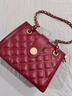 星昔红色结婚包包女2023新款高级质感秋冬菱格单肩包斜挎包婚礼新娘包 红色 实拍图