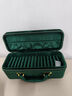 上品美创15卡位手镯盒高档翡翠玉镯收纳盒大容量绒布首饰盒子 翡翠绿 实拍图