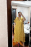 无印良品 MUJI 女式 麻 水洗 开领半袖连衣裙 女装汉麻裙子夏季 BC2JLA4S 烟熏黄色 S 155/80A 实拍图