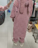 雅鹿睡衣女秋冬季珊瑚绒睡袍长款加绒加厚浴袍新款法兰绒家居服套装 NSMXJ-216【睡袍+睡裤】 M 女(80-100斤) 实拍图
