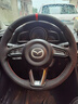 奥迈尔马自达真皮手缝方向盘套昂克赛拉阿特兹CX-5/CX-4马3马6汽车把套 黑皮红线两侧打孔 实拍图