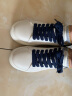 德赛（Desai）新科技防滑耐磨休闲板鞋真皮小白鞋记忆鞋底增高男鞋 白蓝 38  实拍图