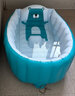 鲸保儿童游泳池家用充气浴盆婴儿游泳盆小孩可收纳旅行充气浴缸波波池 浅海蓝（0-5岁 赠气筒+挂钩） 实拍图
