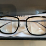 CELLI 日本手工设计师眼镜框超轻纯钛大脸男眼镜超韧镜架商务近视镜框 黑色框/咖啡腿（销量推荐） 单买镜框-不配近视镜片 实拍图