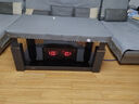 炉旺天然气取暖炉取暖桌气电两用取暖茶几升降电暖炉语音电暖桌家用客厅长方形烤火桌燃气取暖器烤火炉 1.38米境界 晶钻白【双炉头 气电两用】移动滑轮 实拍图