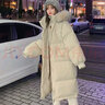 韩璐娇（hanlujiao）羽绒棉服女中长款2024冬季新款韩版宽松棉衣女加厚面包服棉袄外套 米白色 L【建议130-150斤】 实拍图