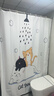 未来式浴室浴帘隔断卫生间防霉套装免打孔门帘子淋浴高档防水布洗澡窗帘 花洒猫咪 单帘:帘150宽X200高 实拍图