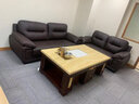 办公室沙发简约商务老板接待会客洽谈休闲三人位现代办公茶几组合 黑色 多购联系客服有更多优惠 实拍图
