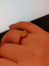 蒂蔻（Tico）足金玫瑰花黄金戒指女款3D硬金转运珠编织红绳指环生日礼物 实拍图