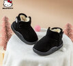 Hello Kitty童鞋女童雪地靴女孩冬季短靴宝宝加绒加厚保暖大棉鞋6805黑色30 实拍图