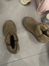 骆驼（CAMEL）雪地靴女简约反绒增高厚底套筒保暖靴 L23W275056 卡其 35  实拍图