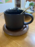 无泥（WUNI）欧式轻奢陶瓷咖啡杯配底座黑色磨砂马克杯配勺简约创意咖啡厅杯子 纯黑-极夜杯（配勺+相思底座） 晒单实拍图