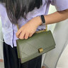 CLEHAN&KITECK包包女包2025新款菱格链条包迷你斜挎包女腋下包生日礼物送女友 军绿色（生日礼物送女友老婆） 实拍图