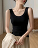 NOMe吊带背心女春夏内搭外穿螺纹弹力无袖背心上衣 黑色【圆领】 L 实拍图