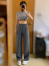 FitonTon灰色西装阔腿裤女秋冬款潮流气质高级感休闲裤垂感宽松西裤M 实拍图