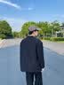 顶峰保罗（Dingfengbaoluo）百搭西装上衣外套男春夏季高级轻奢休闲纯色文艺简约X233黑色L 实拍图