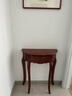 乐满庭美式入户玄关柜全实木玄关桌半圆玄关台靠墙欧式走廊过道小美背几 板栗色70长*30宽*85高 实拍图