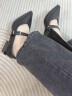 卓诗尼玛丽珍女鞋2024年春夏季新款设计感小皮鞋子复古尖头粗跟单鞋女 黑色 37 晒单实拍图