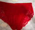 金三塔商场同款女士内裤100%桑蚕丝花边中腰三角裤真丝内裤女 大红 1条 XL 实拍图