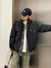 NYING雾面pu皮衣外套男25春秋季新款美式潮牌潮牌复古宽松立领工装夹克 JK306灰色 L (115-130斤) 实拍图